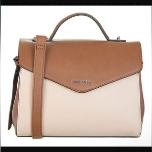 Nine West Tan and Cream Top-Handle Satchel